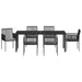 Set de masă pentru grădină 7 pcs Negru Ratan PE - WALTI WALTI