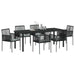 Set de masă pentru grădină 7 pcs Negru Ratan PE - WALTI WALTI