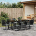 Set de masă pentru grădină 9 pcs Negru Ratan PE - WALTI WALTI