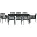 Set de masă pentru grădină 9 pcs Negru Ratan PE - WALTI WALTI