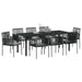 Set de masă pentru grădină 9 pcs Negru Ratan PE - WALTI WALTI