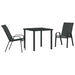 Set de masă pentru grădină 3 pcs Negru Oțel acoperit cu pulbere - WALTI WALTI