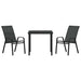 Set de masă pentru grădină 3 pcs Negru Oțel acoperit cu pulbere - WALTI WALTI