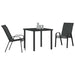 Set de masă pentru grădină 3 pcs Negru Oțel acoperit cu pulbere - WALTI WALTI