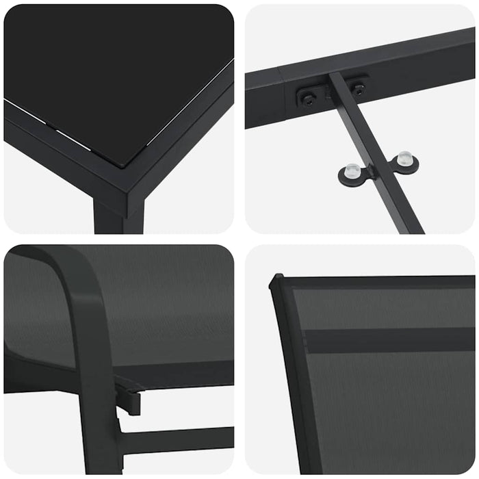 Set de masă pentru grădină 7 buc. Negru WALTI