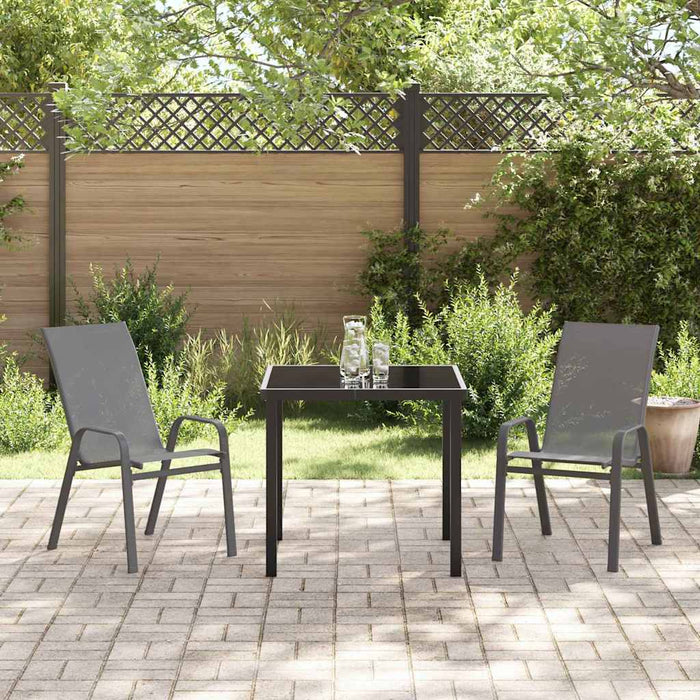 Set de masă pentru grădină 3 pcs Gri și negru - WALTI WALTI