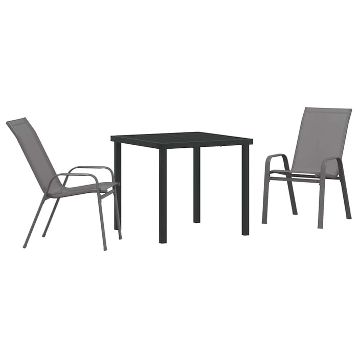 Set de masă pentru grădină 3 pcs Gri și negru - WALTI WALTI
