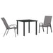 Set de masă pentru grădină 3 pcs Gri și negru - WALTI WALTI