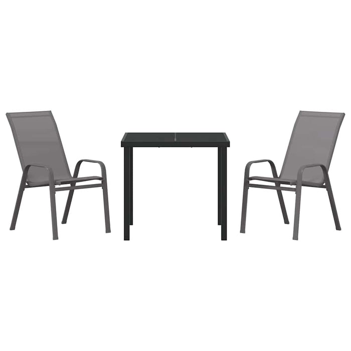 Set de masă pentru grădină 3 pcs Gri și negru - WALTI WALTI