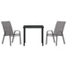 Set de masă pentru grădină 3 pcs Gri și negru - WALTI WALTI