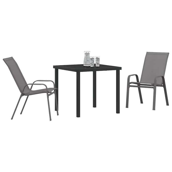 Set de masă pentru grădină 3 pcs Gri și negru - WALTI WALTI