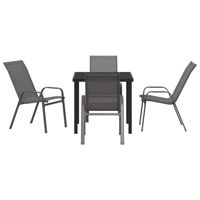 Set de masă pentru grădină 5 pcs Gri și negru - WALTI WALTI