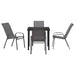Set de masă pentru grădină 5 pcs Gri și negru - WALTI WALTI