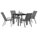 Set de masă pentru grădină 5 pcs Gri și negru - WALTI WALTI