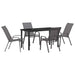 Set de masă pentru grădină 5 pcs Gri și negru - WALTI WALTI