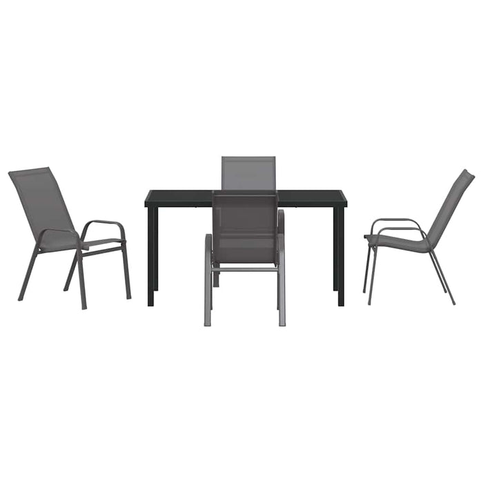 Set de masă pentru grădină 5 pcs Gri și negru - WALTI WALTI