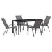 Set de masă pentru grădină 5 pcs Gri și negru - WALTI WALTI