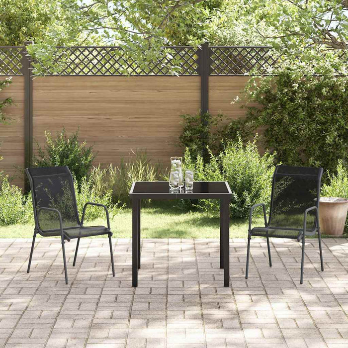 Set de masă pentru grădină 3 pcs Negru - WALTI WALTI
