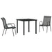 Set de masă pentru grădină 3 pcs Negru - WALTI WALTI