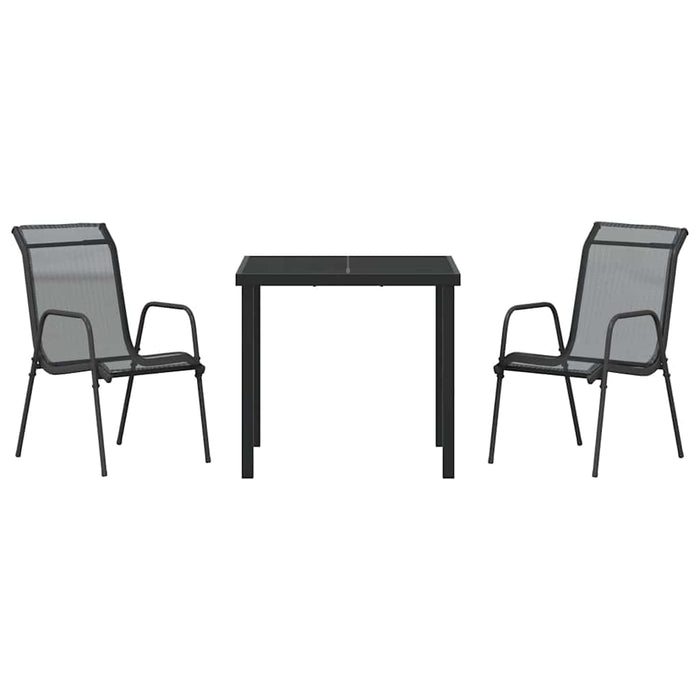 Set de masă pentru grădină 3 pcs Negru - WALTI WALTI