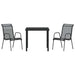 Set de masă pentru grădină 3 pcs Negru - WALTI WALTI