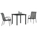 Set de masă pentru grădină 3 pcs Negru - WALTI WALTI