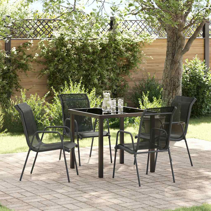 Set de masă pentru grădină 5 pcs Negru - WALTI WALTI