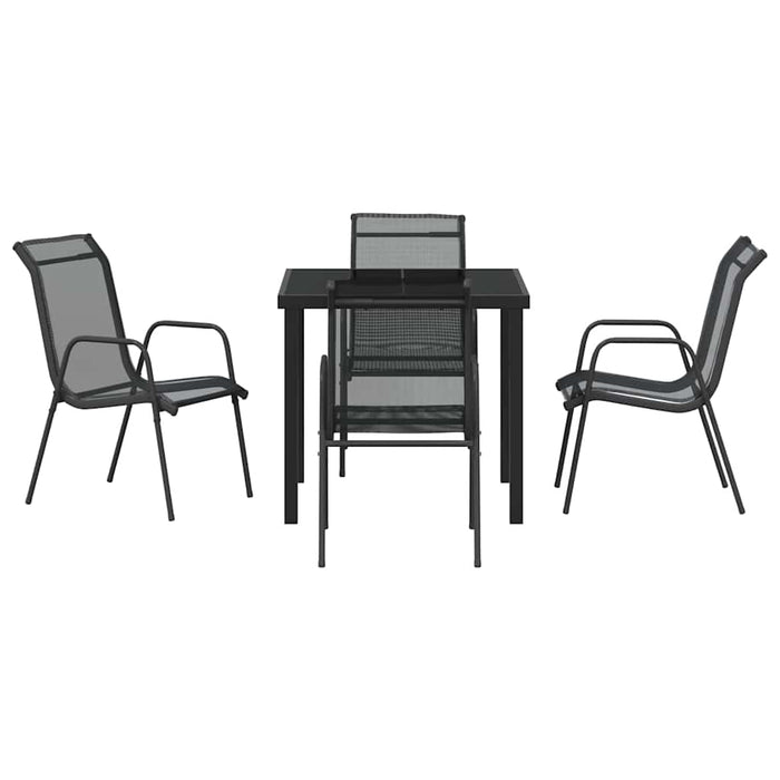 Set de masă pentru grădină 5 pcs Negru - WALTI WALTI