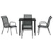Set de masă pentru grădină 5 pcs Negru - WALTI WALTI