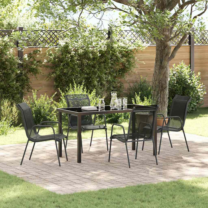 Set de masă pentru grădină 5 pcs Negru - WALTI WALTI
