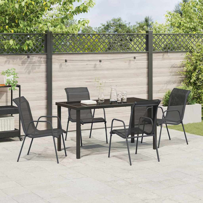 Set de masă pentru grădină 5 pcs Negru - WALTI WALTI