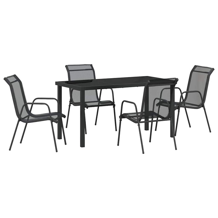 Set de masă pentru grădină 5 pcs Negru - WALTI WALTI
