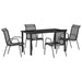 Set de masă pentru grădină 5 pcs Negru - WALTI WALTI