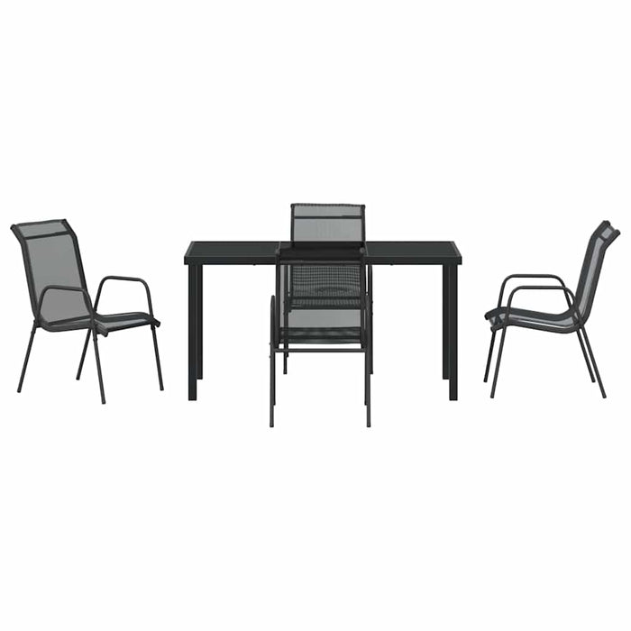 Set de masă pentru grădină 5 pcs Negru - WALTI WALTI