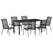 Set de masă pentru grădină 7 pcs Negru - WALTI WALTI