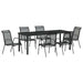 Set de masă pentru grădină 7 pcs Negru - WALTI WALTI