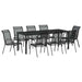 Set de masă pentru grădină 9 pcs Negru - WALTI WALTI