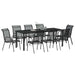 Set de masă pentru grădină 9 pcs Negru - WALTI WALTI