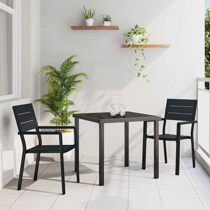 Set de masă pentru grădină 3 pcs Negru - WALTI WALTI