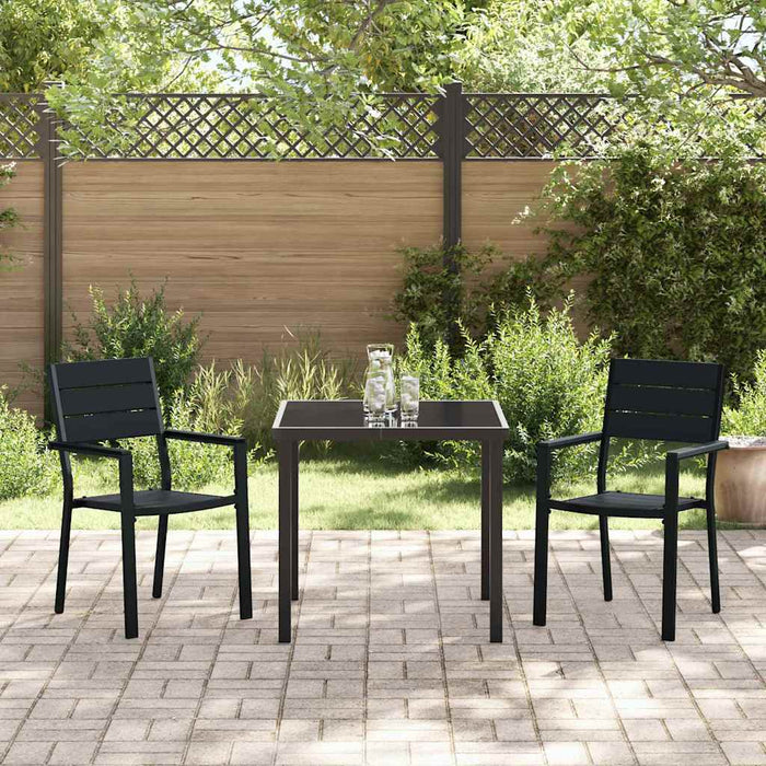 Set de masă pentru grădină 3 pcs Negru - WALTI WALTI
