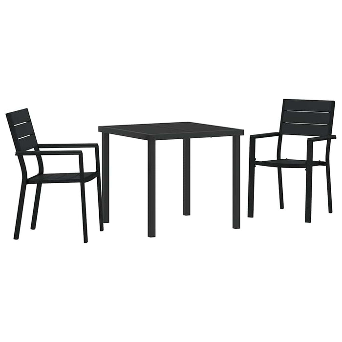 Set de masă pentru grădină 3 pcs Negru - WALTI WALTI