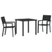Set de masă pentru grădină 3 pcs Negru - WALTI WALTI