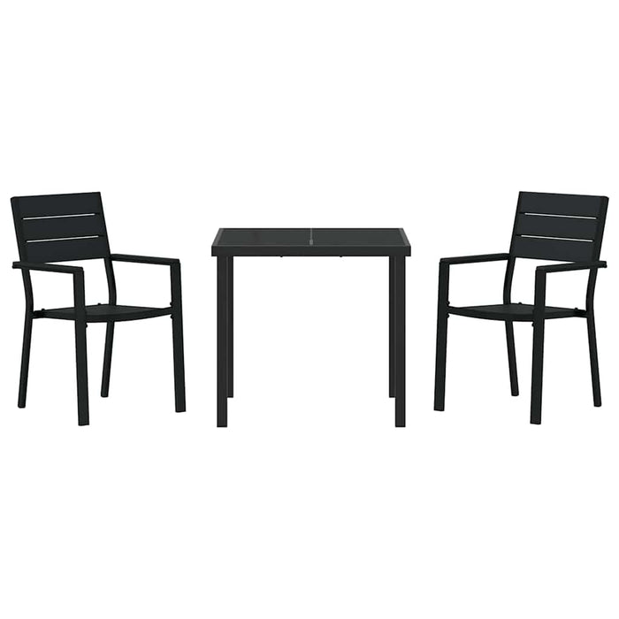 Set de masă pentru grădină 3 pcs Negru - WALTI WALTI