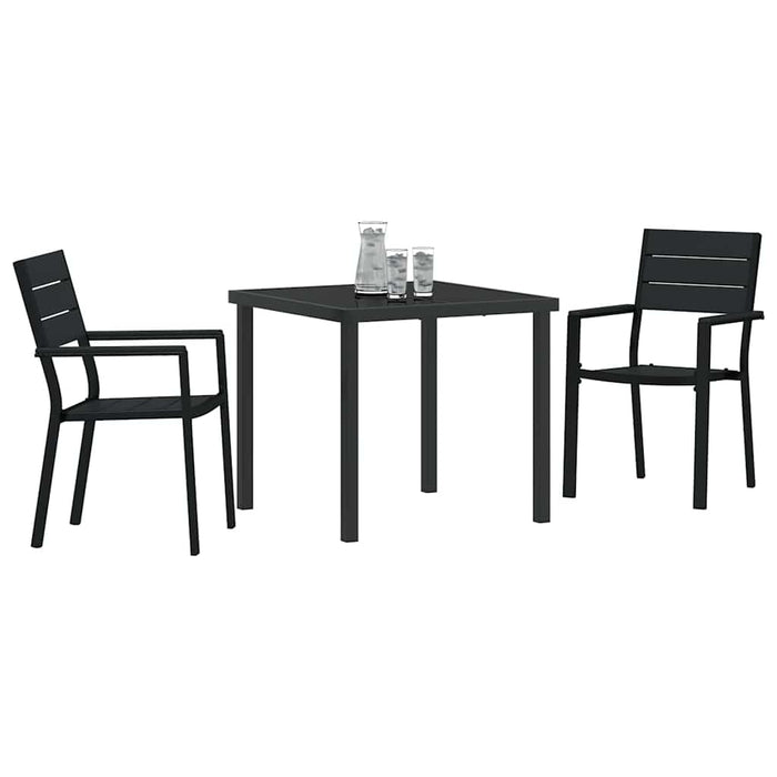 Set de masă pentru grădină 3 pcs Negru - WALTI WALTI