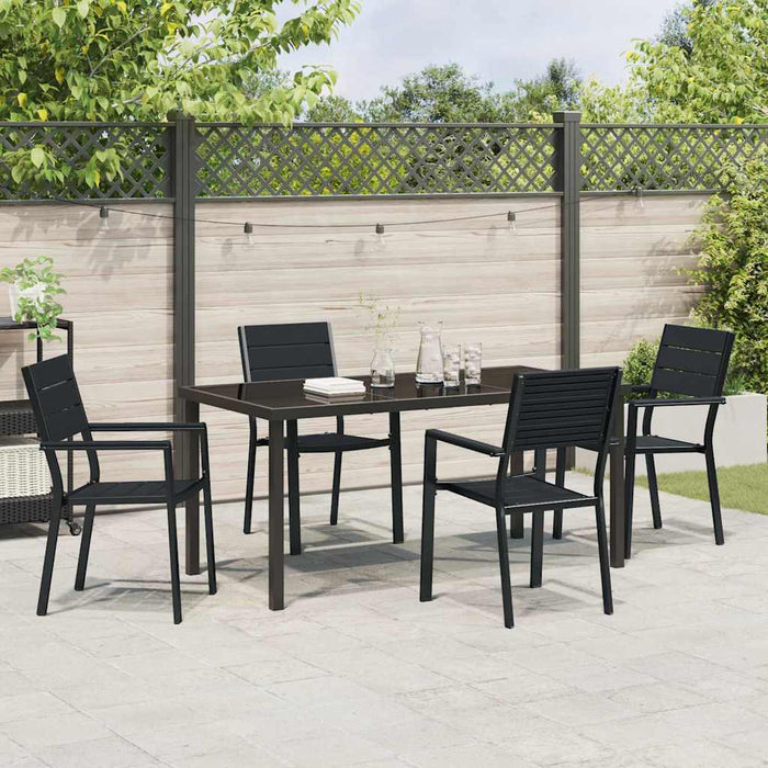 Set de masă pentru grădină 5 pcs Negru - WALTI WALTI