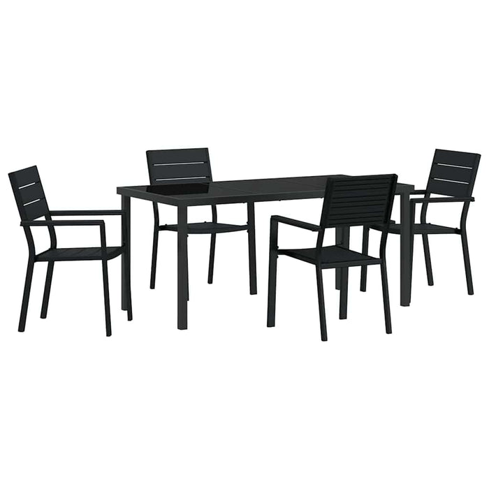 Set de masă pentru grădină 5 pcs Negru - WALTI WALTI