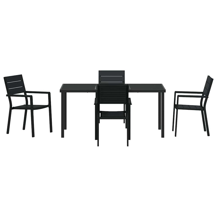 Set de masă pentru grădină 5 pcs Negru - WALTI WALTI