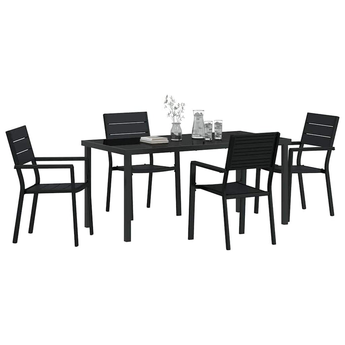 Set de masă pentru grădină 5 pcs Negru - WALTI WALTI