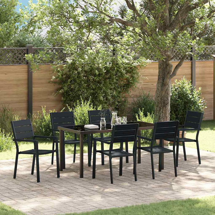 Set de masă pentru grădină 7 pcs Negru - WALTI WALTI
