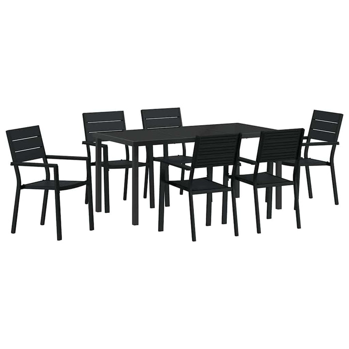 Set de masă pentru grădină 7 pcs Negru - WALTI WALTI